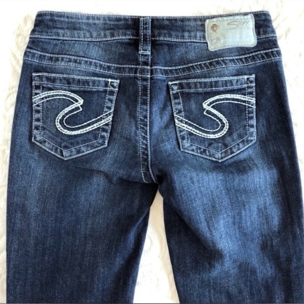 Silver Jeans Aiko Boot Cut Jeans Women’s Size 26 Thick Stitch Medium Wash EUC